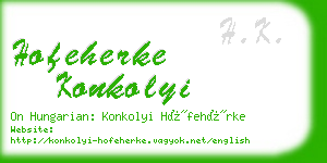 hofeherke konkolyi business card